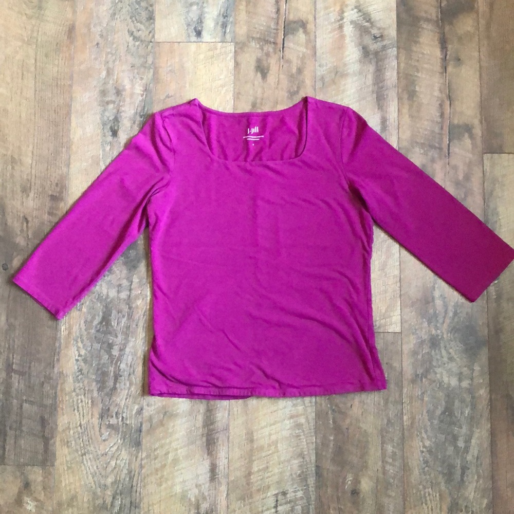 J. Jill 3/4 sleeve square neck tee
